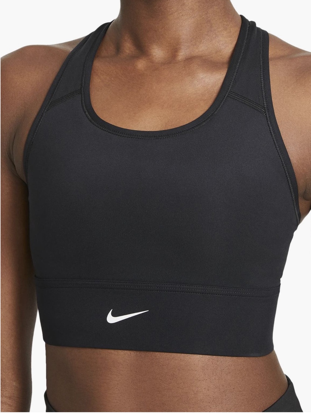 Nike Dri-FIT Swoosh Longline Sports Bra. Size Medium. Black. Never worn.